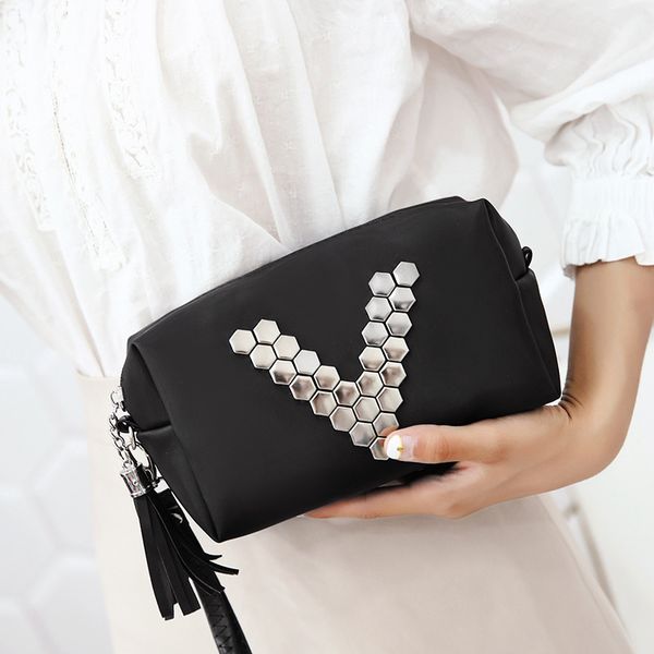 

fashion letter v cosmetic bag women travel makeup case zipper make up handbag organizer storage pouch toiletry wash kit bag