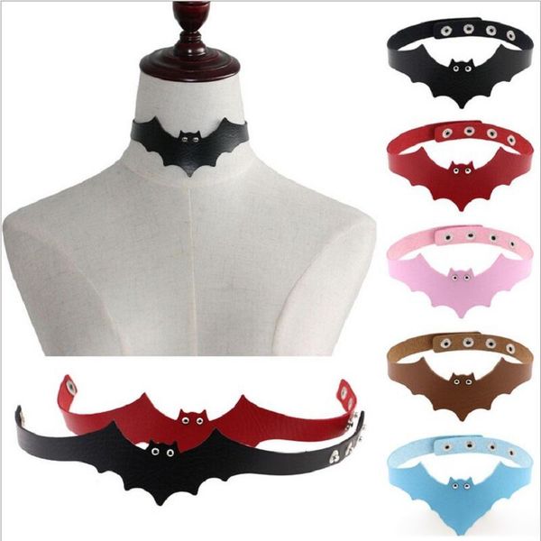 

halloween bat wings chokers fashion harness necklace handmade pu leather rock collar punk goth choker necklace torques choker jj19978, Golden;silver