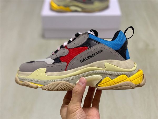 

fast delivery paris brand high version women's shoes luxury design platform casual men's shoes increase couples triple s sneakers, Black