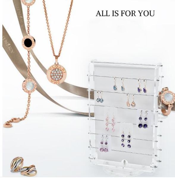 

Acrylic Earring Stand Jewlery Organizer Case Earring Holder Display Showing Rack, Pink;blue