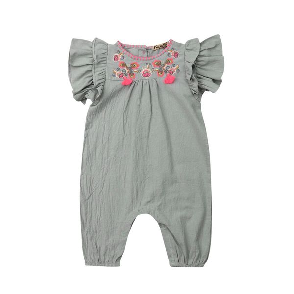 

princess baby girl infant floral romper jumpsuit outfits clothes toddler kids girls summer rompers overalls sunsuit clothing, Blue