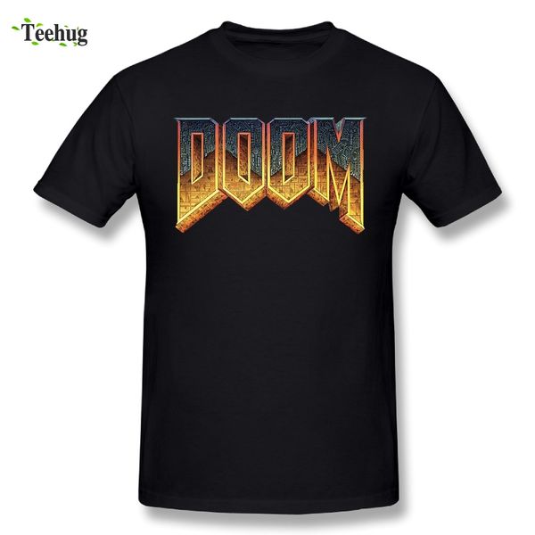 

100% pure cotton male doom t shirt cool game for man fashion t-shirts wholesale, White;black