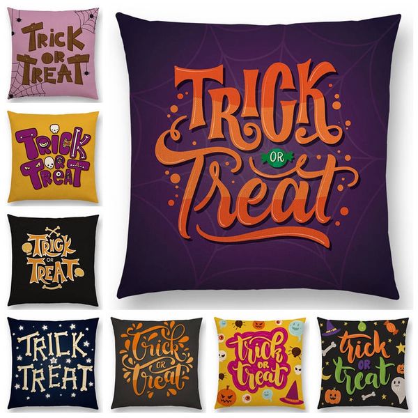 

new happy halloween moon scary night trick or treat skull witch ghost pumpkin zombie happy cushion cover sofa pillow case