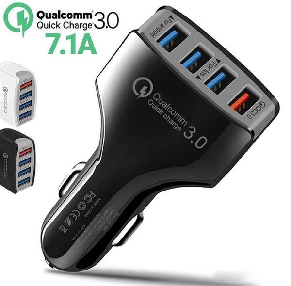 

QC3.0 Quick Charge Адаптивная 4-портовый USB-адаптер Fast Автомобильное зарядное устройство быстрой зарядки Автомобильное зарядное устройство для Samsung S6 S7 край