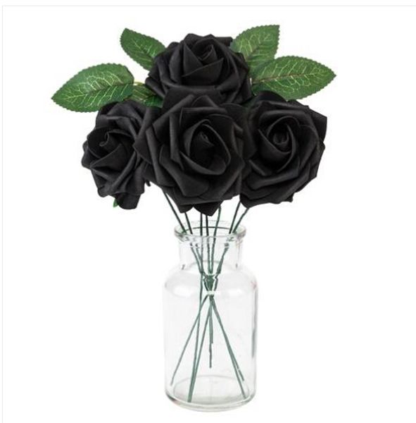 

fahion beautiful wholesales 50pcs pe foam rose flower black