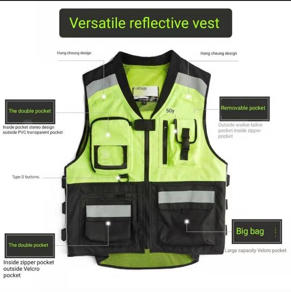 

motorcycle vest men's reflective waistcoat cycling suit racing suit locomotive night travel store no.19