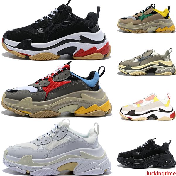 

triple s fashion paris designer shoes triple black white red vintage men women outdoor casual sport dad sneakers eur 36-45