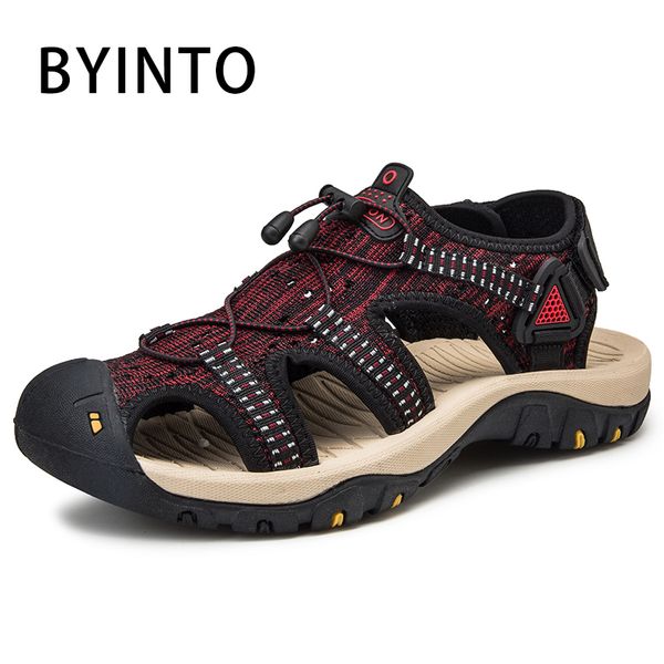 

big size 38-48 2020 summer mesh breathable outdoor men beach sandals man barefoot trekking hiking sport shoes sandalia masculina