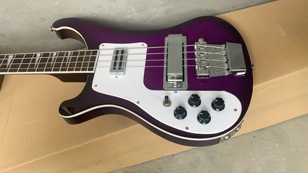 

purple left handed 4003 electric bass 4 strings bass guitars two input hot