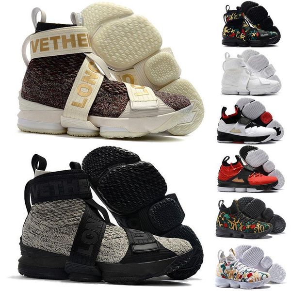 

2020 kith lebron 15 xv three kings lifestyle performance concrete long live the king mens basketball shoes 15s all star trainers sneakers, Black