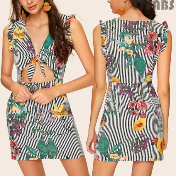 

hirigin fashion women mini dress boho evening party sleeveless beach dresses sundress flower off shoulder holiday summer, Black;gray