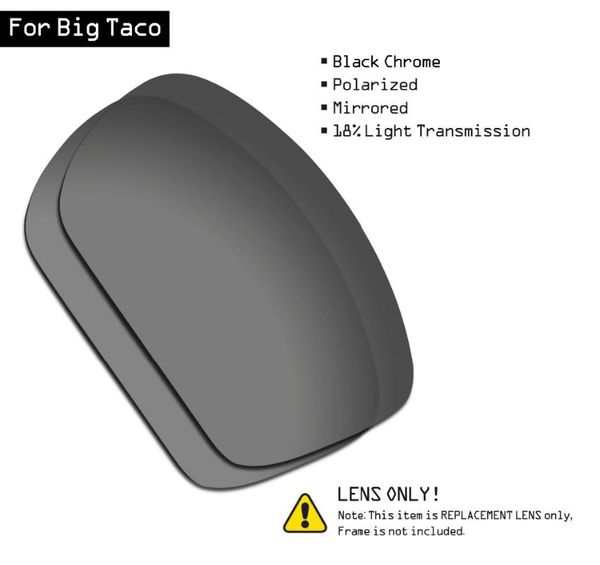 

smartvlt polarized sunglasses replacement lenses for big taco - black chrome