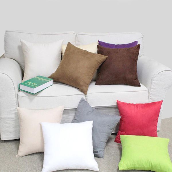 

40*40cm home bedroom sofa pillowcase solid color household multi colors pillow cushion cover with invisible nylon zippers dh0772