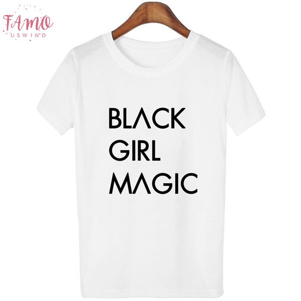 

summer tshirt crew neck women new arrivals black girl magic letters tshirt women vogue harajuku streetwea funny t shirts women top, White
