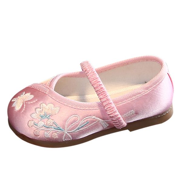 

цветочная обувь для новорожденных девочек вышивка цветочная мягкая танцевальная обувь y731, Black;grey