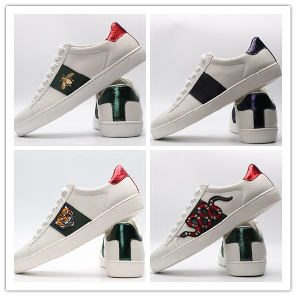 

ace designer shoes white new embroidered mens women genuine leather designer sneakers black casualshoes sell