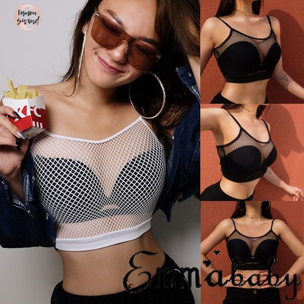 

новый sheer сетки топы сеточку crop top тенниска net see through пряжа женщины блуза drop доставка, White
