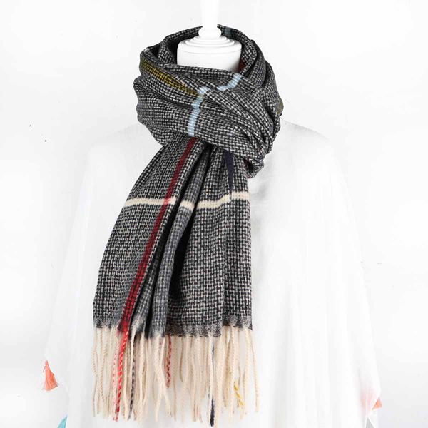 

2019 imitation cashmere scarf 250g pull solid color thick long scarf fashion autumn and winter can not afford ball tassel shawl, Blue;gray