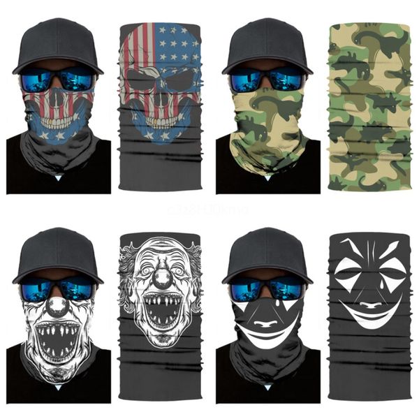 

oipxy outdoor uv skull scarf windproof magic protection bandana ski hiking fishing neck skull scarf camping cycling face mask hiking scar#55, Blue;black