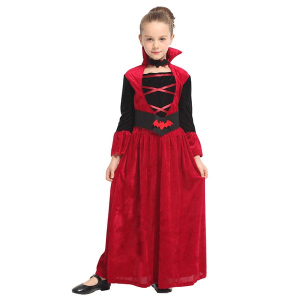 

huihonshe горячие хеллоуин костюм для детей страшные девочки дети вампира ведьма девушка косплей карнавал партия принцессы костюмированный, Black;red