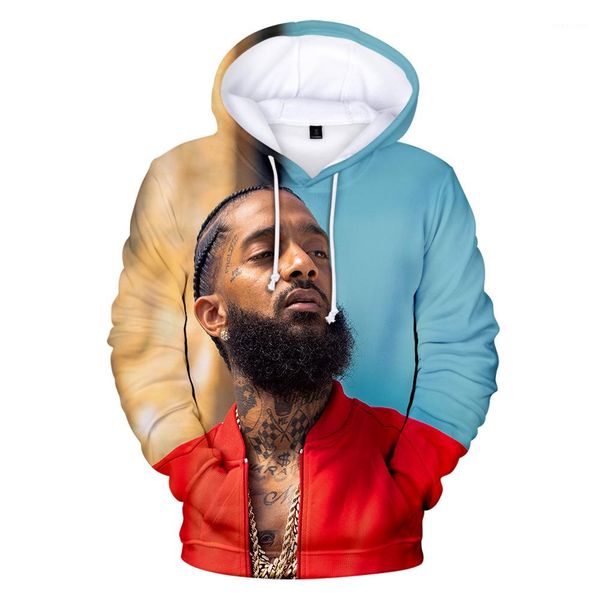 

hooded nipsey hussle casual harajuku pullovers new summer designer hoodies mens women 3d rap hoodie, Black