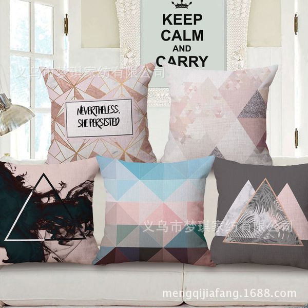 

new pattern concise geometry sofa pillow pink colour department of cotton cushion