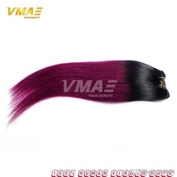 Straight Purple Brazilian Ombre Hair Extensions Weave 1b Purple 3