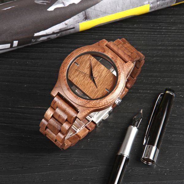 

man women minimalist retro raw sandal wooden band bracelet male husband gift wrist bracelet watches for men relogio masculino, Slivery;brown