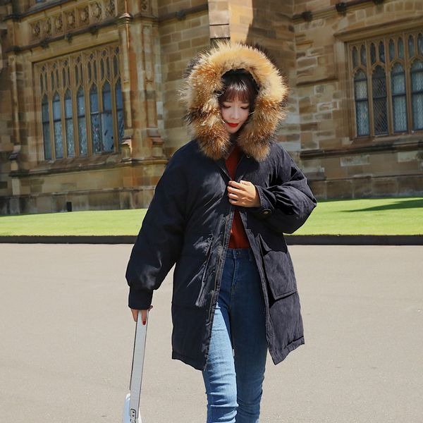 

nice new down cotton jacket slim women winter puffer jacket portable windproof hooded coat, Black