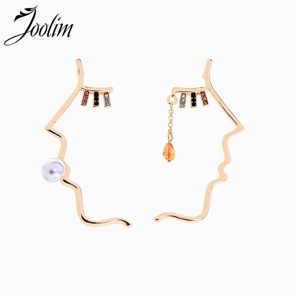 

joolim stylish face earring creative earring wholesale simple, Silver