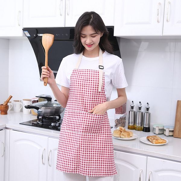 

apron women men new kitchen apron adjustable cotton linen high-grade kitchen for cooking baking restaurant pinafore