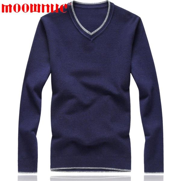 

свитер повседневный мужской с длинным рукавом сплошной цвет лацкан большой размер мода свитер бизнес классический slim fit осень бренд moown, White;black