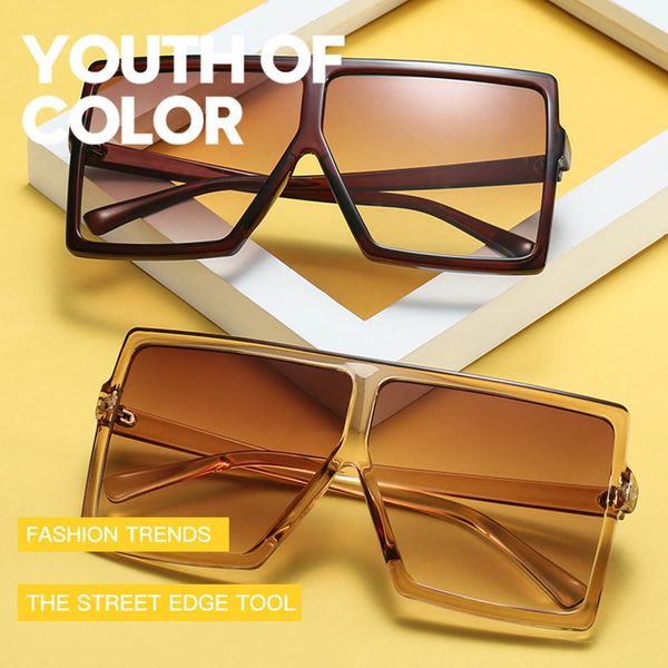 

retro square sunglasses steampunk men women brand designer classic polarized sunglasses oversized frame gradient lens, White;black