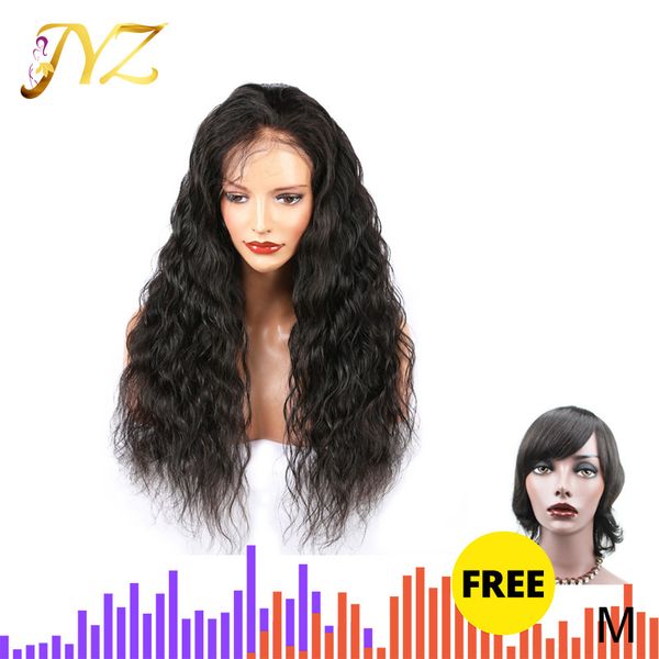 

buy 1 send 1 jyz 13x4 lace front human hair wigs loose deep wave lace wigs middle ratio brazilian remy hair wig for black women, Black;brown