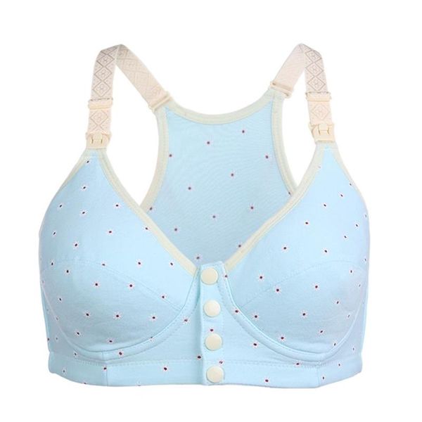

maternity cotton nursing bra women front hasp wireless breast feeding bra, White
