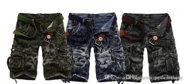 

shorts pants with pockets fashion designer summer male clothing camouflage leopard mens, Blue