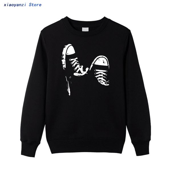 

хлопчатобумажные повседневные кофты конькобежная обувь мужские толстовки прохладная зима осень прохладная мужская толстовка мужские пуловеры, Black