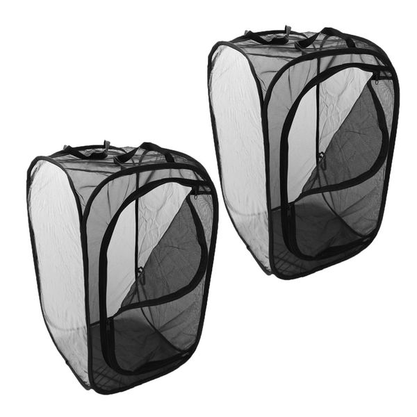 

2 pcs butterfly and insect cage observing house folded box