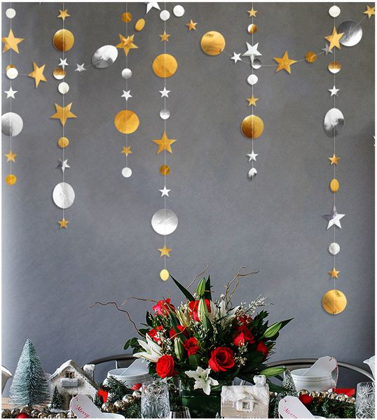 

christmas decorations for home 4 m snowflake round star paper garlands christmas ornaments new year 2020 pendant kerst navidad.q