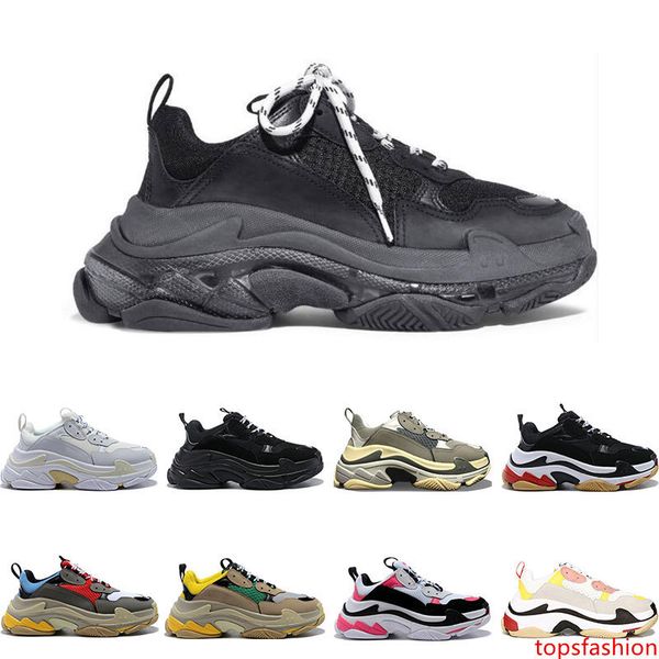 

2019 new designer shoes fashion paris 17fw triple s sneakers casual dad mens women black white sports size 36-45