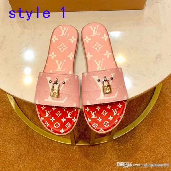 

women fashion leather bottom sandals summer designer fine casual shoes flats flip flops for women size 35-41 with original box, Black