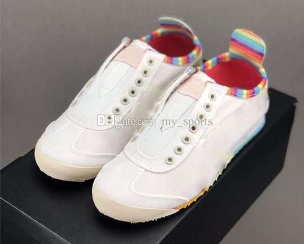

tiger mexico 66 corsair rainbow causal shoes 2019 men women low fashion board shoes, Black