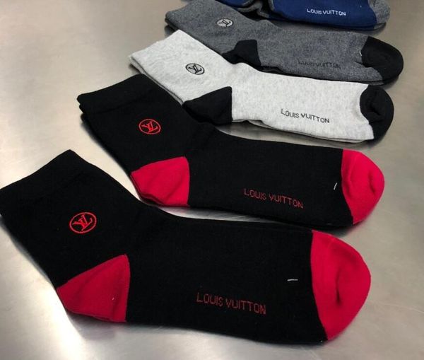 

новые мужские носки короткие дизайнерские спортивные хип-хоп носки мода высокого класса письмо роскошные мужские баскетбольные носки 5 пар/к, Black