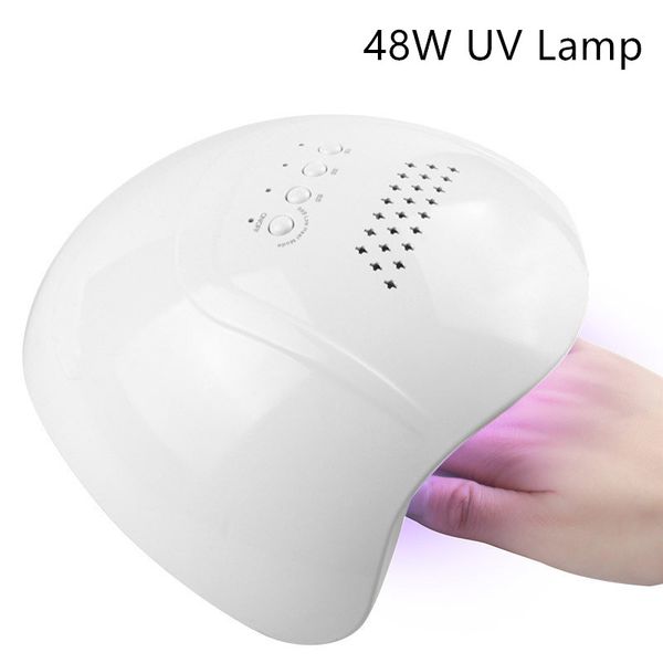 

1pc 48w nail art uv lamp nail dryer 24 leds 10s/30s/60s/99s curing gel polish art drying tools with dc adapter