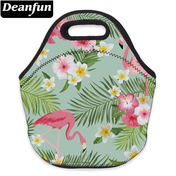 

deanfun 3d printing lunch bags flamingo and flower cute for children's snack 73097, Blue;pink