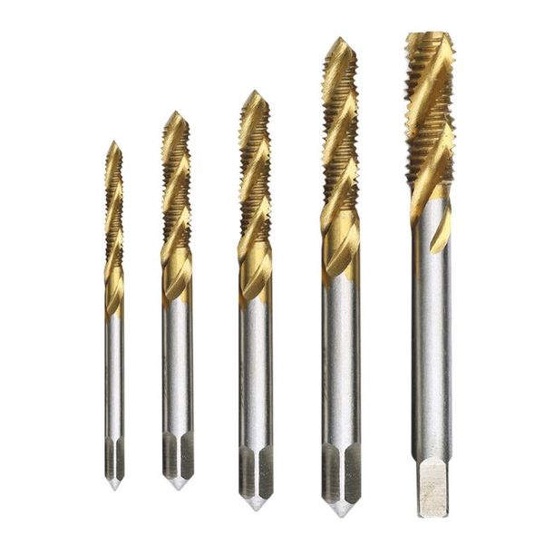 

20# hex hss high speed steel thread spiral screw m3 m4 m5 m6 m8 m10 metric composite tap drill bit tap 5pcs/set