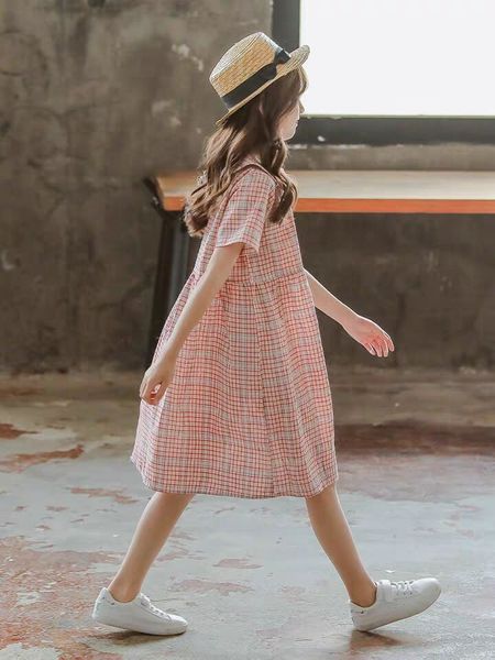

бренд baby girls dresses new 2020 детская летняя одежда детское хлопчатобумажное платье для девочки клетчатое платье свободная рубашка малыш, Red;yellow