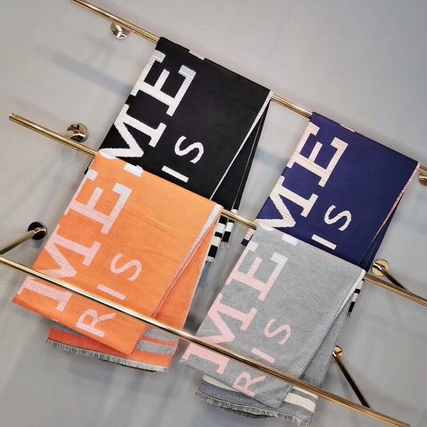 

высококачественная зима классический образец кашемир шарф с рисунком буквы шарф, высокосортной шерсти шали 180 * 70см, Blue;gray