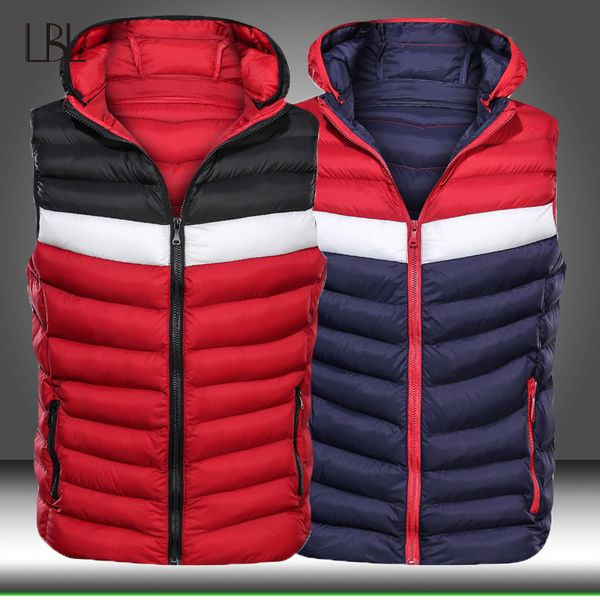 

men's jackets vests spring autumn warm sleeveless vest men cotton thick jacket male zipper waistcoat man patchwork winter coat, Black;white