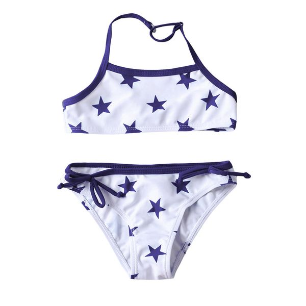

girl strap swimsuit tankini biquini infantil girl split print swimwear cute star pattern bikini kid two pieces bathing suit